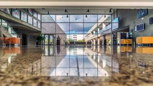 Entrance hall of JUMISC in Cáceres